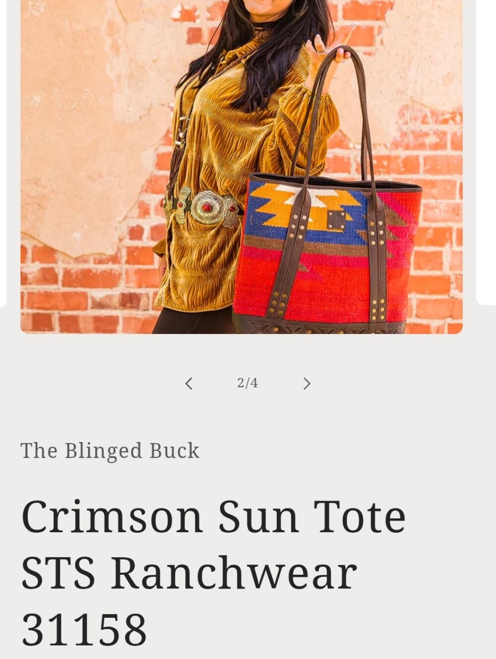 STS Ranchwear Red Southwestern Tote with Matching Wallet